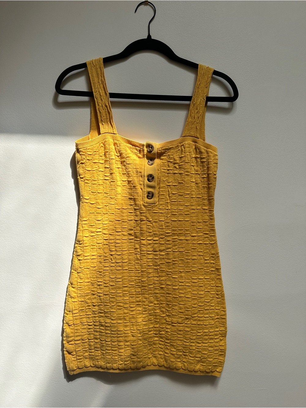 FP Beach - Textured Knit Tank Dress with Button Detail